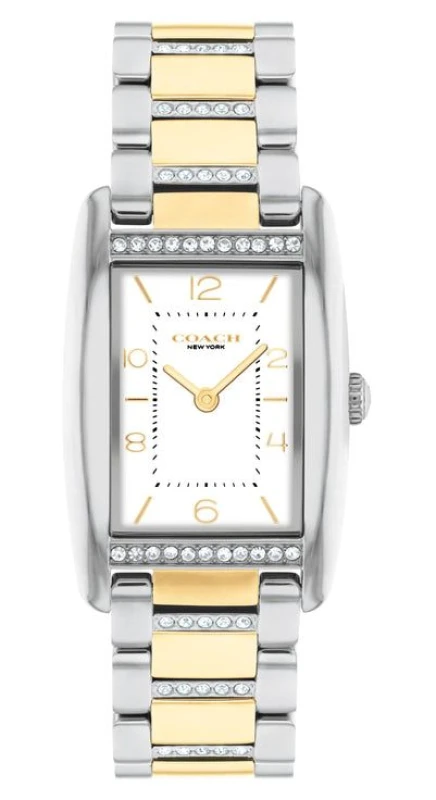 Image of Coach 14504318 Womens Reese (24mm) White Rectangular Dial Watch