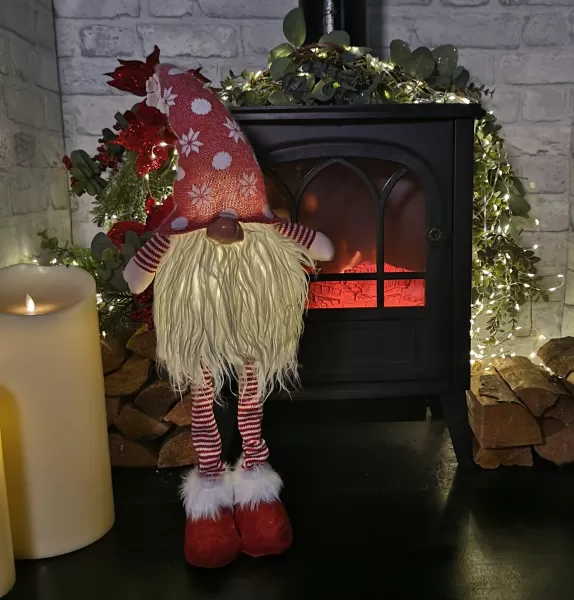 Image of 66cm Battery Lit Christmas Standing Gonk Decoration in Red