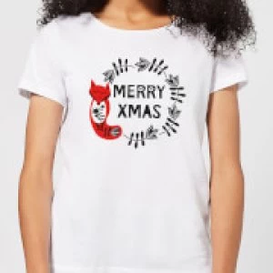 Image of Merry Christmas Womens T-Shirt - White - 3XL