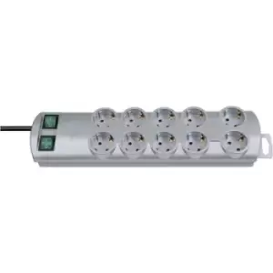 image of Brennenstuhl 1153390120 Power strip (+ switch) 10x Silver PG connector