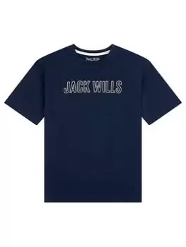 Image of Jack Wills Boys Collegiate Oversized T-Shirt - Navy Blazer, Navy, Size 9-10 Years