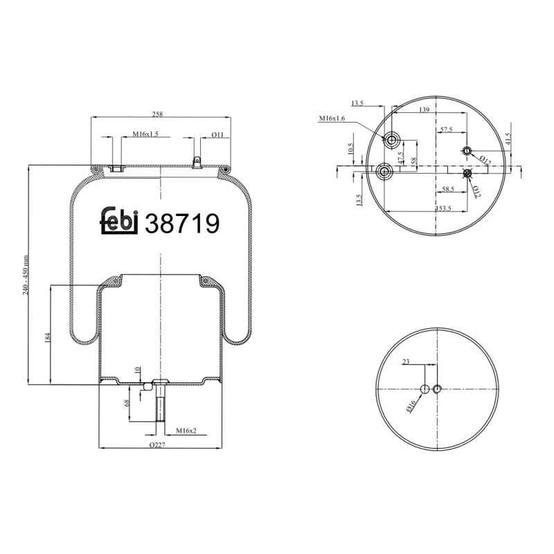 Image of FEBI BILSTEIN 38719 Boot, air suspension Rear Axle Right Boot,air suspension (324)