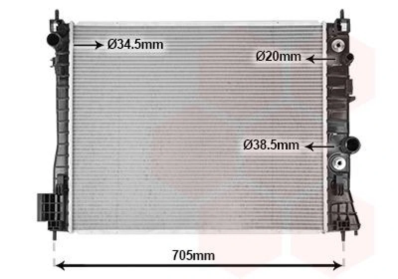 Image of VAN WEZEL Engine radiator VAN WEZEL 37002655
