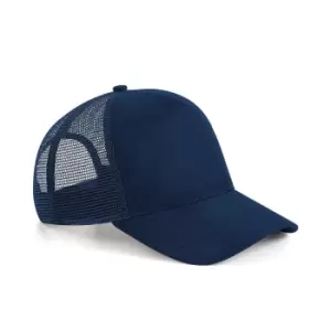 Image of Beechfield Suede Snapback Trucker Cap (One Size) (French Navy)