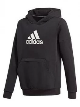 Image of Boys, adidas B Bos Fl Hoodie, Black, Size 3-4 Years