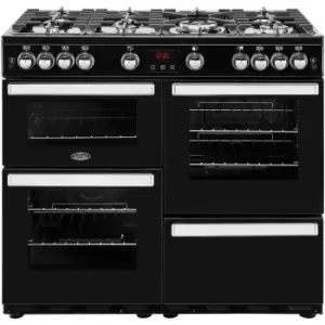 image of Belling 444411728 10cm Cookcentre X100G Double Oven Gas Cooker Black