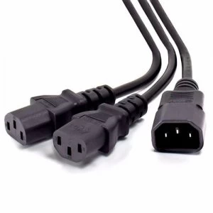 image of Connekt Gear 1.7M IEC C14 To Twin C13 Splitter Lead Cable