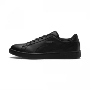 image of Mens PUMA Smash V2 Leather Trainers, Black, size 6.5, Shoes