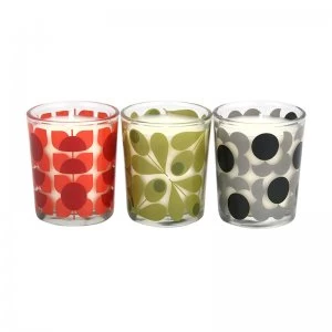 image of Orla Kiely Square Flower Mini Scented Candle Set 200g