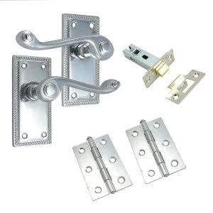 Select 100mm Georgian Lock Set - Polished Chrome