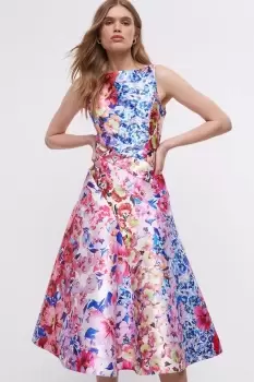 Image of Wrap Skirt Twill Midi Dress