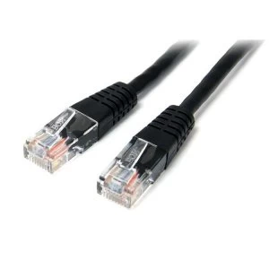 image of StarTech 15m Cat5e Black Molded RJ45 UTP Cat 5e Patch Cable 15 m Patch Cord