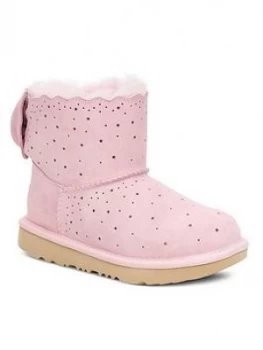 Image of UGG Mini Bailey Bow Ll Starry Lite Boots - Seashell Pink, Seashell Pink, Size 10 Younger