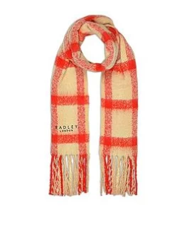 Image of Radley Fluffy Check Scarf - Camel