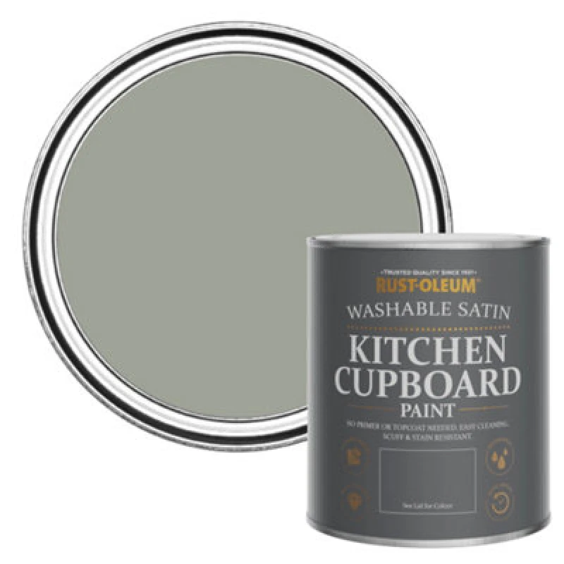 Image of Rust-Oleum Tea Leaf Satin Kitchen Cupboard Paint 750Ml