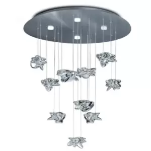 image of Suspension Nido Chrome polished 10 bulbs 100cm