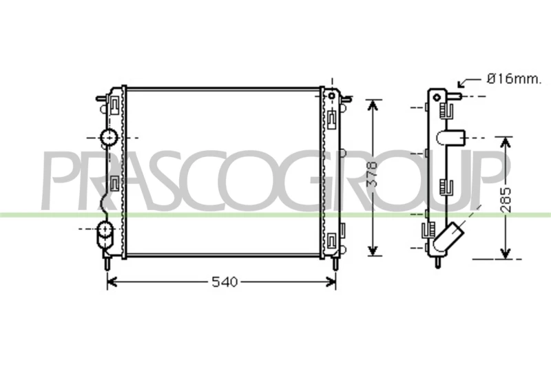Image of PRASCO Engine radiator PRASCO DS917R005