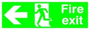 Image of Signslab 150x450 Fire Exit R/m Arw L Pvc