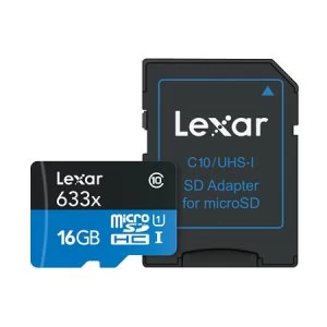 image of Lexar 633X 16GB Micro SDHC Memory Card