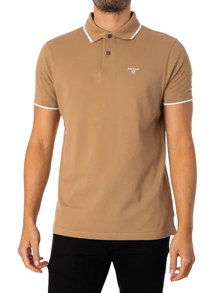 Image of Barbour Easington Polo Shirt Military Brown L