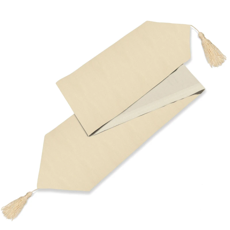 Image of Alan Symonds Durable Easy-Care Fade-Resistant Linen-Look Table Ivory unisex 33x180cm