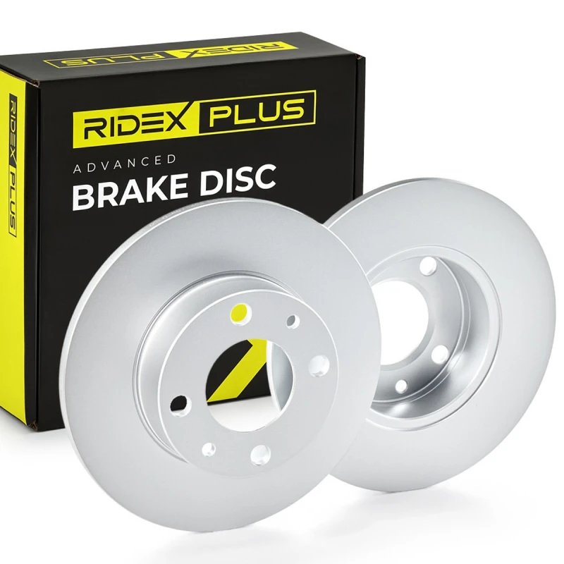 Image of RIDEX PLUS 82B0710P Brake disc Rear Axle, Solid, Grey Cast Iron, Coated, without wheel hub Grey Cast Iron Brake Disc (82)