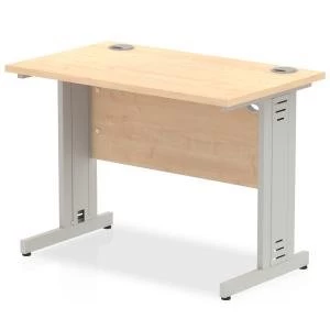 Image of Trexus Desk Rectangle Cable Managed Silver Leg 1000x600mm Maple Ref