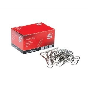 image of 5 Star Office No Tear Paperclips Extra Large Length 33mm Pack 10x100