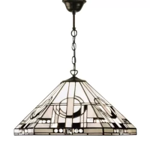 Image of Metropolitan 1 Light Medium Ceiling Pendant Dark Bronze, Tiffany glass, E27
