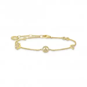 Image of Sterling Silver Gold Plated White Symbols Bracelet A2039-414-14-L19V