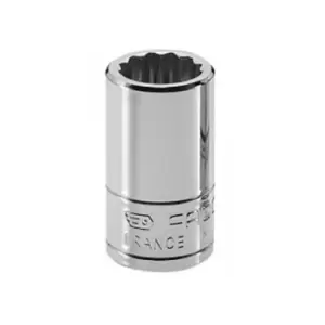 image of Facom 10mm Socket With 1/4 in Drive, Length 22 mm