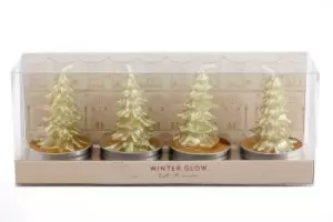 image of Set Of 4 Christmas Tree Candles 6cm