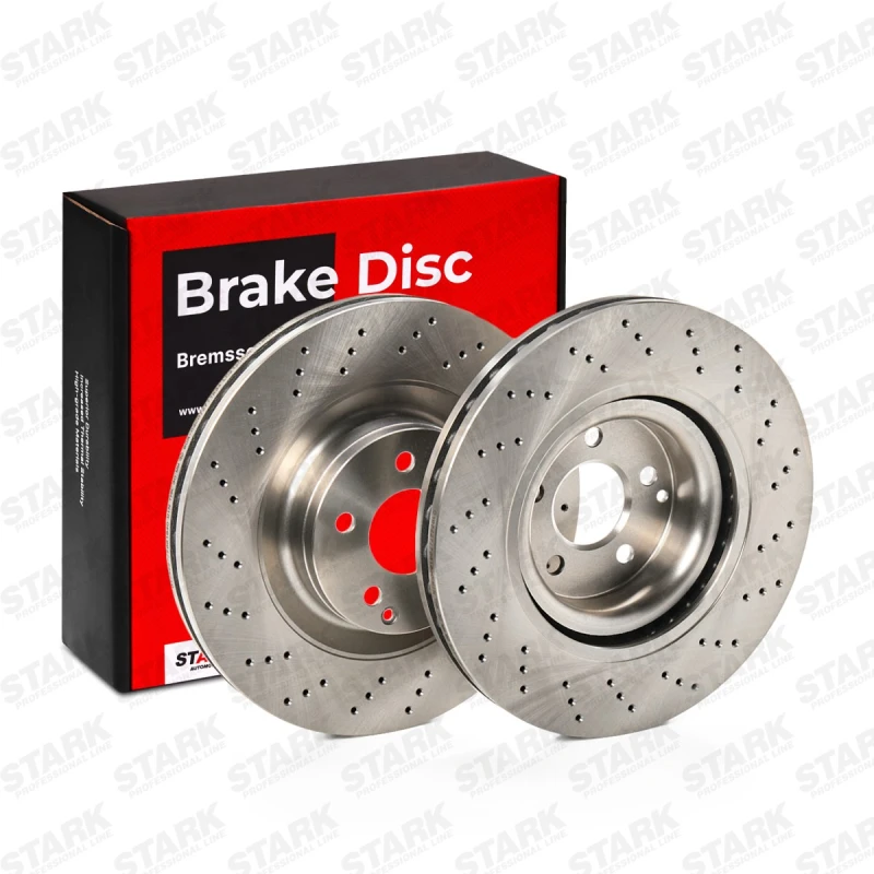 Image of STARK SKBD-0022330 Brake disc Front Axle, perforated/vented, Cast Iron, Uncoated, Untreated, without bolts/screws Cast Iron Brake Disc (82)
