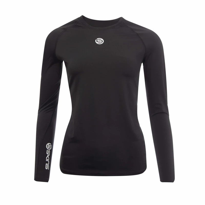 Image of Skins Long Sleeve Base Layer Top Womens - Black 8