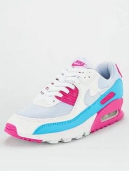 image of Nike Air Max 90 - Grey/Pink, Size 3, Women