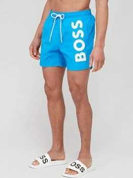 image of Hugo Boss Octopus Logo Swim Shorts Open Blue Size S Men