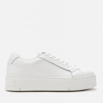 Image of Vagabond Womens Judy Leather Flatform Trainers - White - UK 6