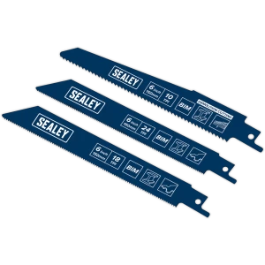 Image of Sealey 3 Piece Reciprocating Saw Blade Set