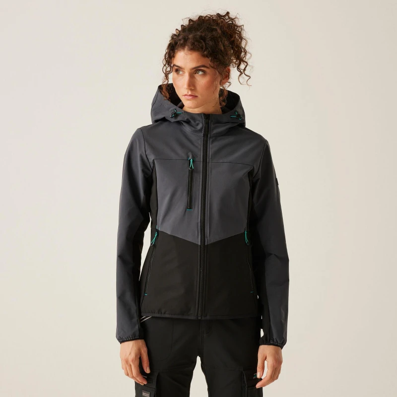 Image of Regatta Womens ADA Stretch Softshell Jacket Seal Grey Black female 8