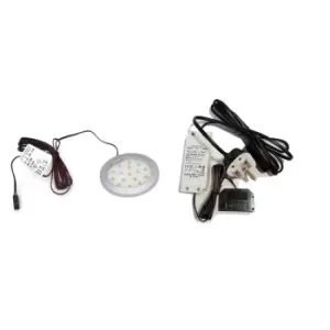 image of Round LED Light Under Furniture Cabinet Shelf Cupboard Full Kit lumino - Light Colour Cold White - Lights 1