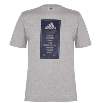 Image of adidas QT T Shirt Mens - Dark Grey Tour