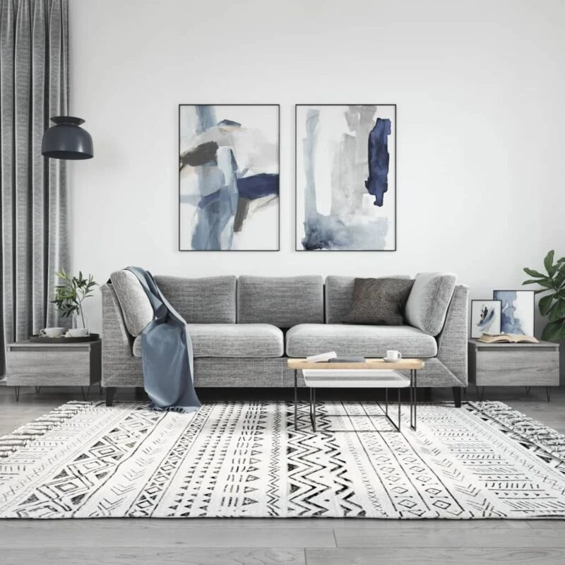 Image of vidaXL Coffee Tables 2 Pcs Grey Sonoma 50x46x35cm Engineered Wood, Grey 830873