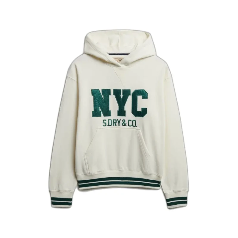 Image of Superdry Womens hooded sweatshirt Superdry Country Club Varsity Beige Female XS
