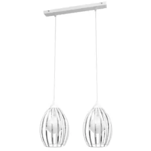 Image of Dali Straight Bar Pendant Ceiling Light Chrome, White 50cm