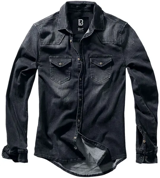 Image of Brandit Riley Denim Shirt Jeans Shirt Black XL Men