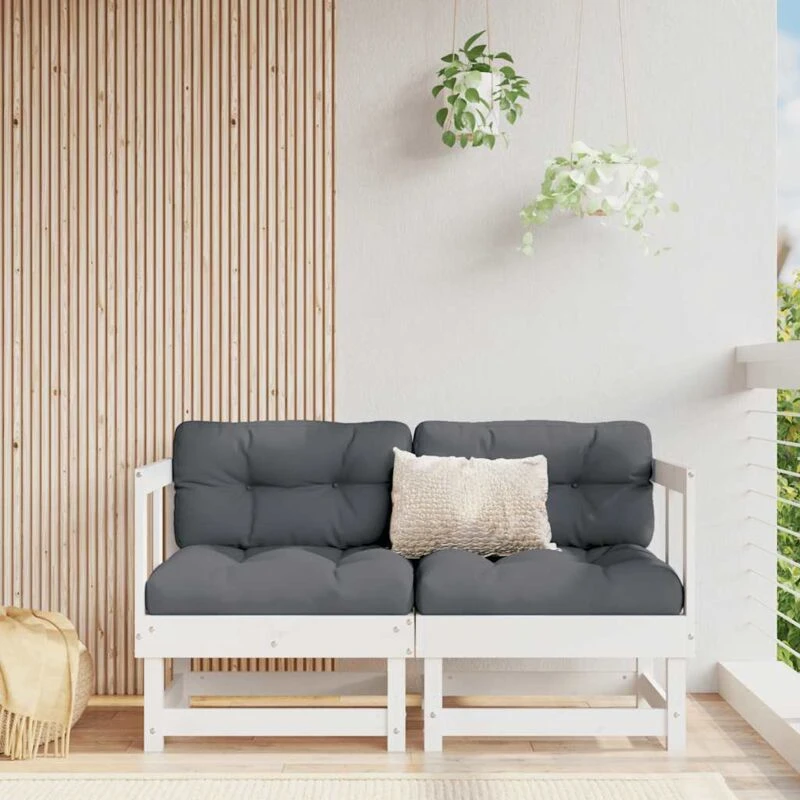Image of VIDAXL Corner Sofas with Cushions 2 pcs White Solid Wood Pine Vidaxl 8720845801731