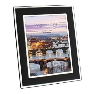 image of 6" x 8" - Impressions Matt Black & Silver Plated Photo Frame