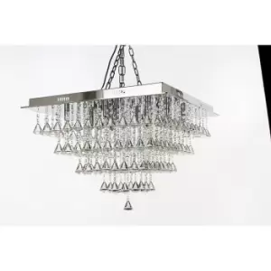 Image of Impex Parma 12 Light Square Flush Polished Chrome Ceiling Fitting