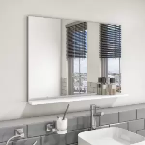 Image of Rectangular White Oak Mirror With Shelf 650 x 900mm - Boston