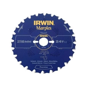 Image of IRWIN Marples Mitre Circular Saw Blade 254 x 30mm x 80T HI-ATB/Neg